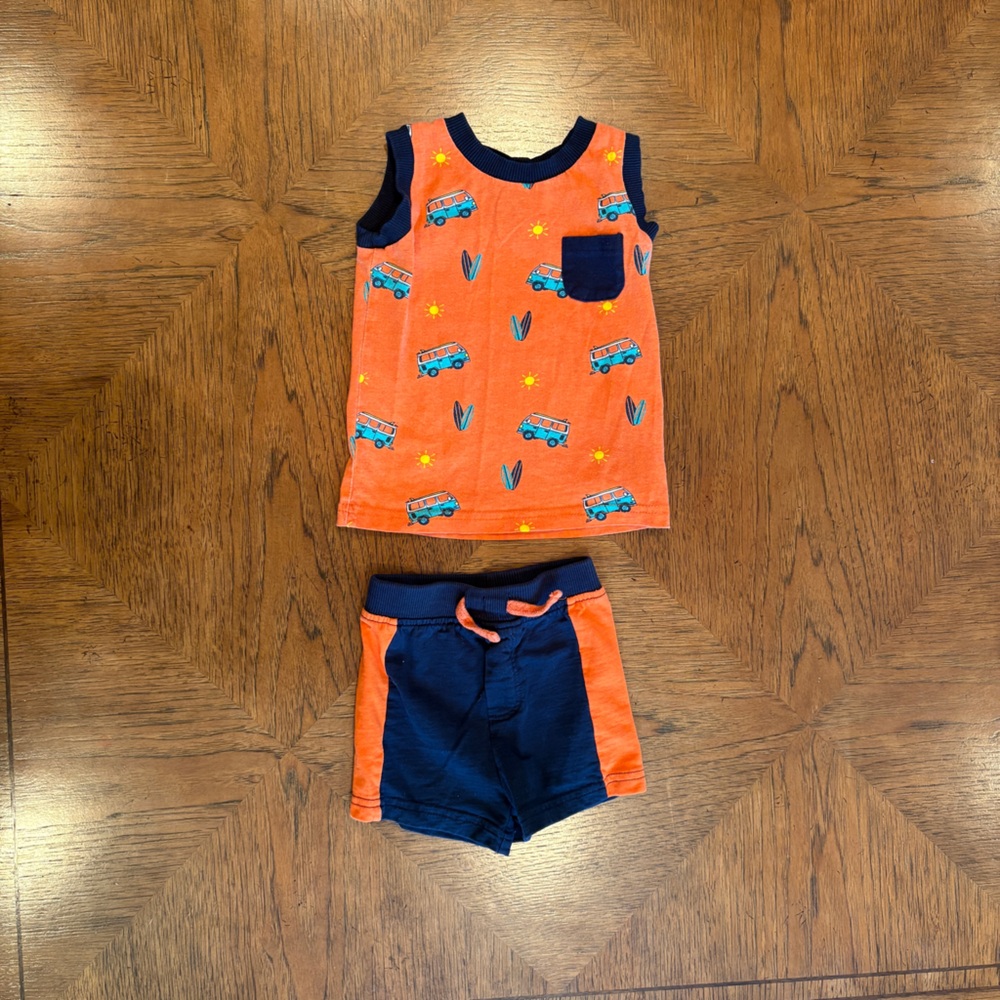 Kids Orange and Navy Matching Set